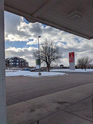 The gas station is in Diffley Square.