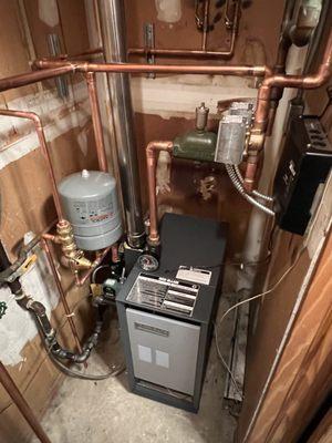 Hot water boiler replacement Staten Island, NY (After Pic)