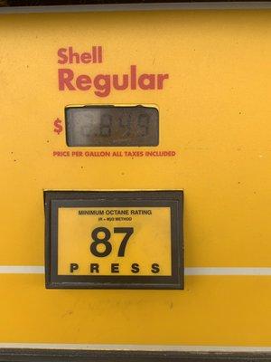 Price of regular gas