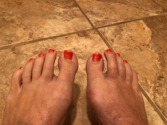 Still looking good two weeks after my pedicure!