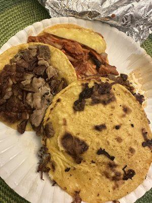 Buche, al pastor and a mulita de asada