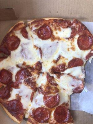 Large, delicious pepperoni pizza!