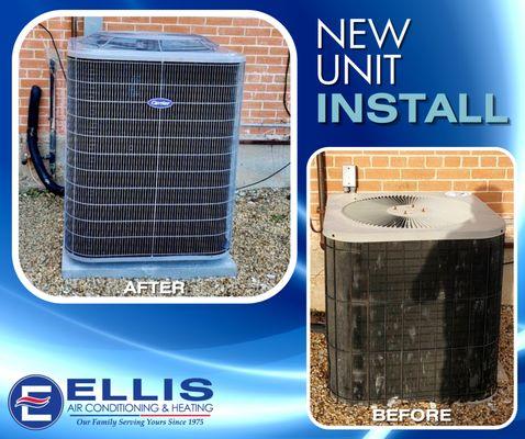 Before and after a residential HVAC install.