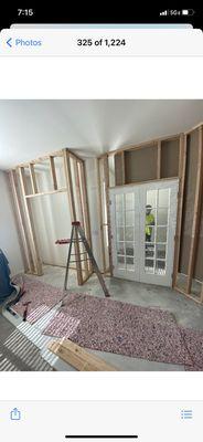 Framing to close off room and build closet