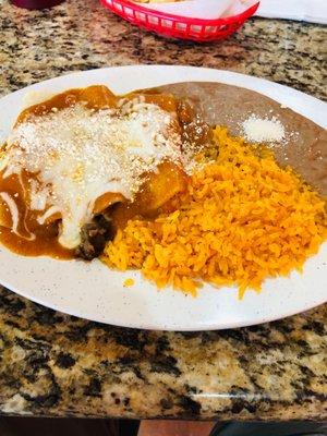 Steak enchiladas (very good)