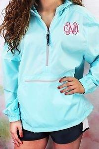 Be prepared for any rainstorm with a monogrammed rainjacket or pullover.