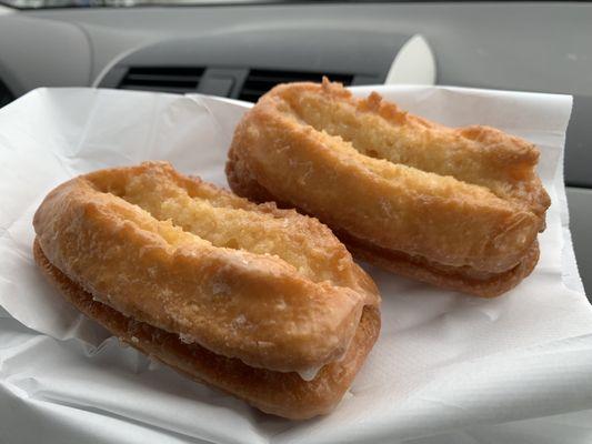 Two buttermilk bar donuts.