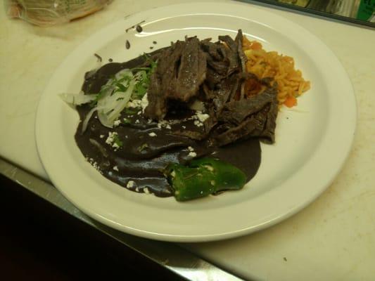 Black beans enchiladas and Cessna meat