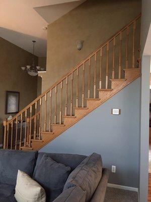 Before pic of oak stairway in GB