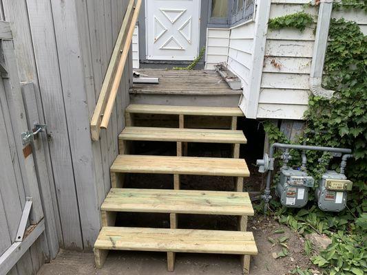 Stair removal and installation.