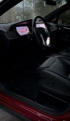 Interior of a fully detailed Tesla Model X