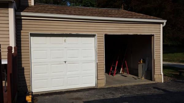 Pair of doors about to be converted to single.