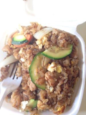 Chicken fried rice with teriyaki sauce