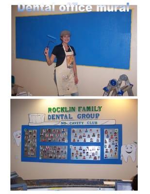 Dental office, wall design to displaly "no cavity club"