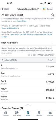 Schwab Stock Slices