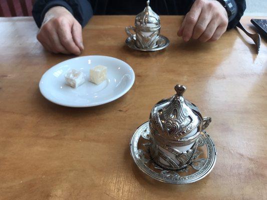 Turkish coffee with Turkish delight.