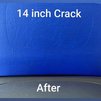 Long crack repaired after