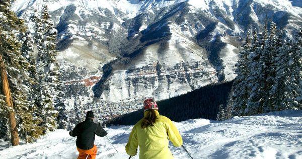 Skiing into the historic Town of Telluride