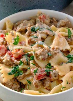 Italian sausage bow tie pasta