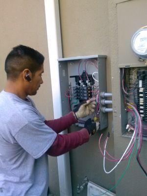 Configuring an electrical panel (or distribution board).