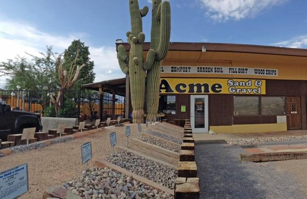 Acme Sand & Gravel storefront and sample display