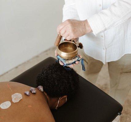 Every acupuncture treatment is infused with sound healing, aromatherapy and crystals.