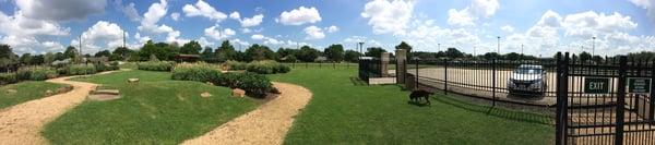 Panoramic of large dog park