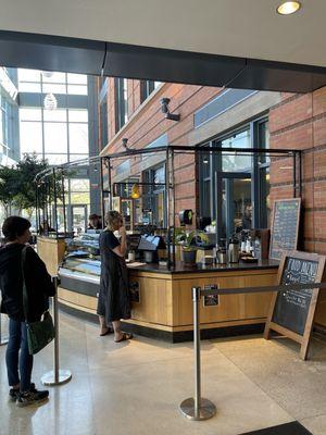 The coffee stand in the atrium.