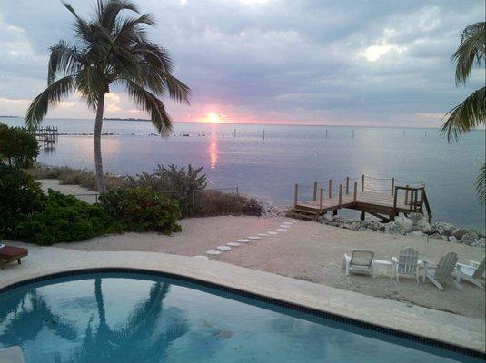 Our beautiful Islamorada beach house rental. Greeted with a gorgeous sunrise every morning!