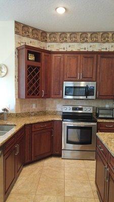 Kitchen Update Done In A Cherry Square Raised Panel Door