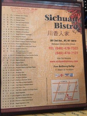 Menu @ Sichuan Bistro