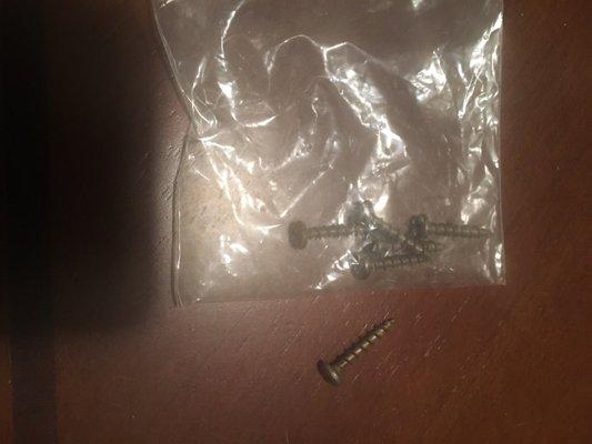 Screws for the bed. Not properly put back together.