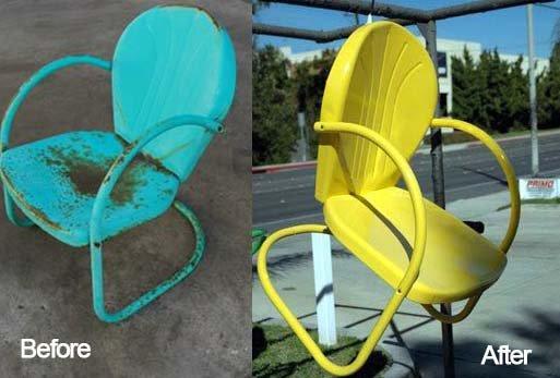 Metal outdoor furniture can be powder coated by us.