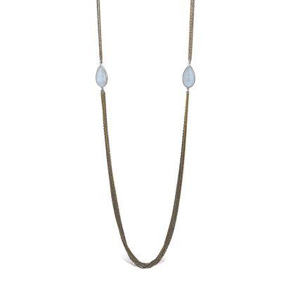 Peter Storm White & Yellow Gold Plated Long Necklace with Moonstones.