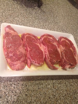 Some delicious rib eyes cut to order.