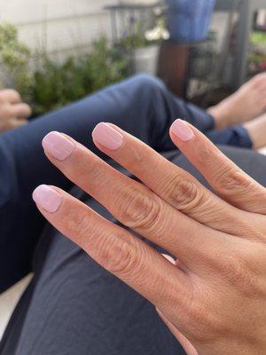 Poorly painted and shaped nails