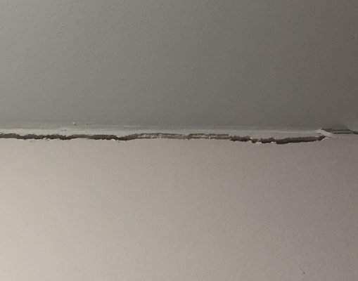 Cracks in walls.