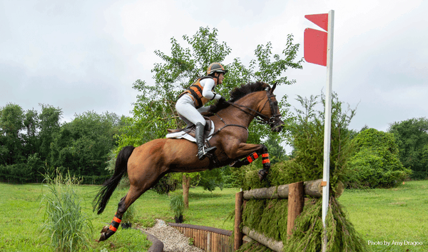 Lauren Nicholson and Vermiculus on Cross Country at the Maryland 5 Star August 2020 Test Event. Photo by Amy Dragoo.