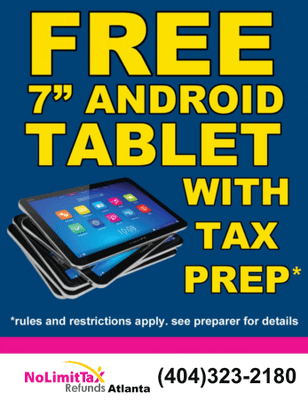 FREE ANDROID TABLET WITH TAX PREP