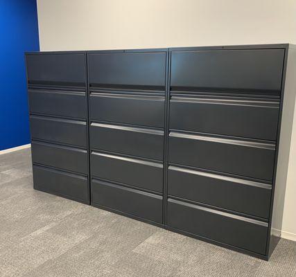 Cabinets, can be painted any color on site, to complement your office.