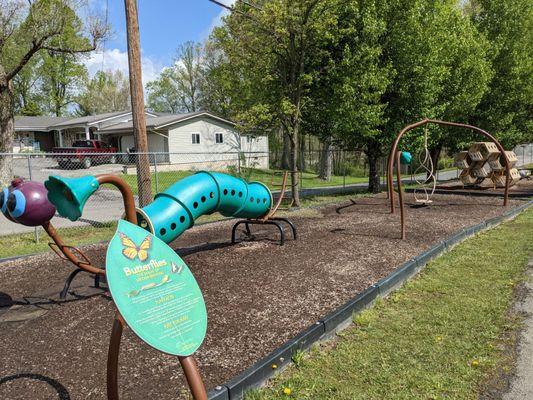 Butterfly learning play area at Fayetteville Town Park. (in lower play area).