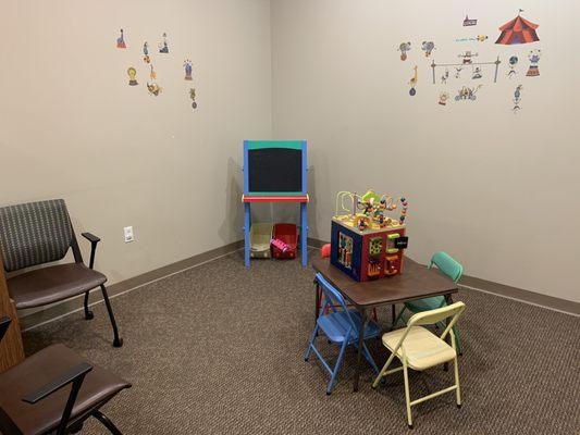 Very cute kids waiting area.