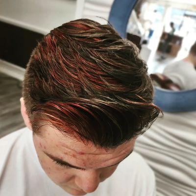 Red and black highlights