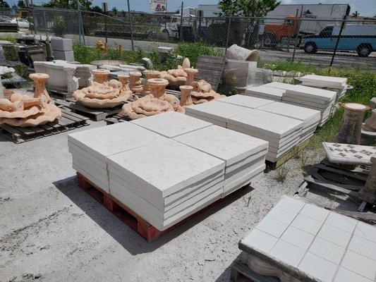 Concrete 24 inch stepping stones off white keystone finish