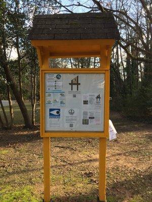 Northwoods neighborhood notice board at the north side of the park