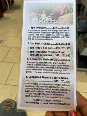 Pedicure Pricing