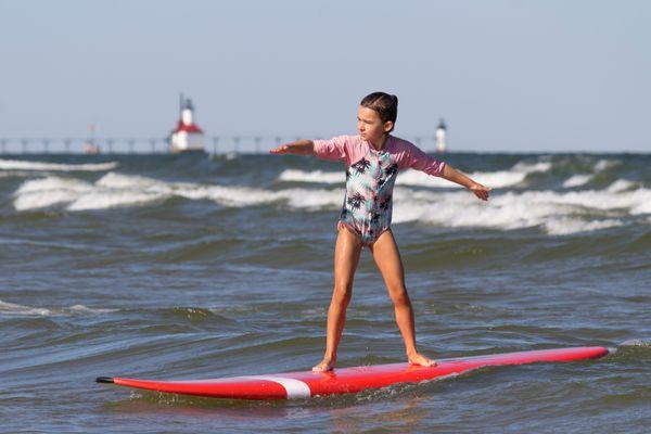 Another awesome day for surfing at kids' beach camp