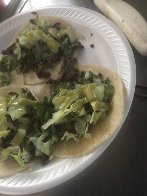 Steak tacos.  Definitely so taste and healthy