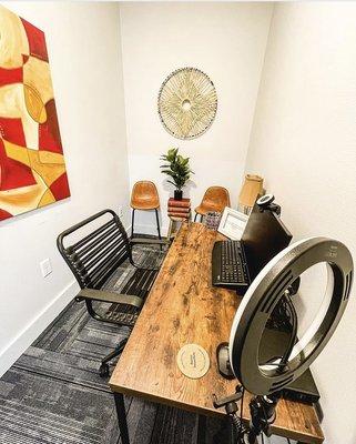 Need a quiet space to take a Web meeting? We have a private day office available for rent by the hour, day, week or month!