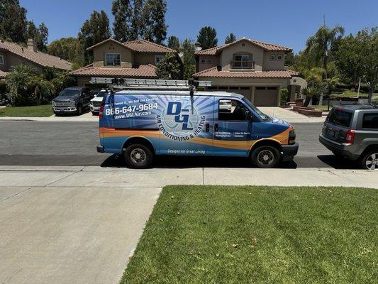 Blocking half of my neighbor's driveway. Not very professional